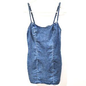 H & M Divided Sz Small Womens Mini Blue Denim Dress